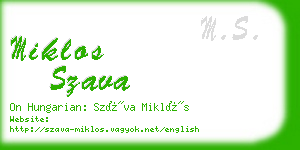 miklos szava business card